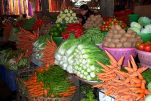 Vegetable market.